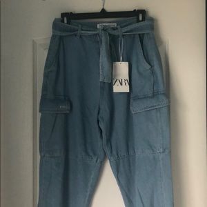 Zara Denim Cargo Joggers